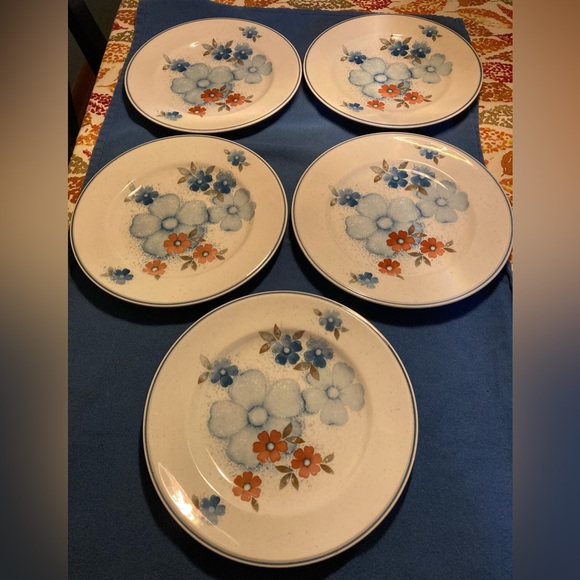Lot of 5 Noritake Glimmer salad plates - Picture 2 of 4